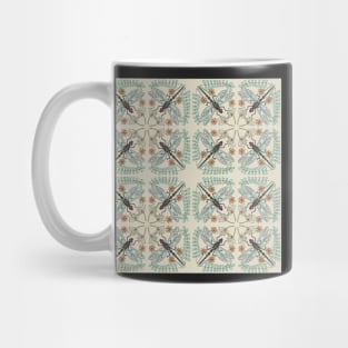 Dragonfly pattern, Cottagecore style. Mug